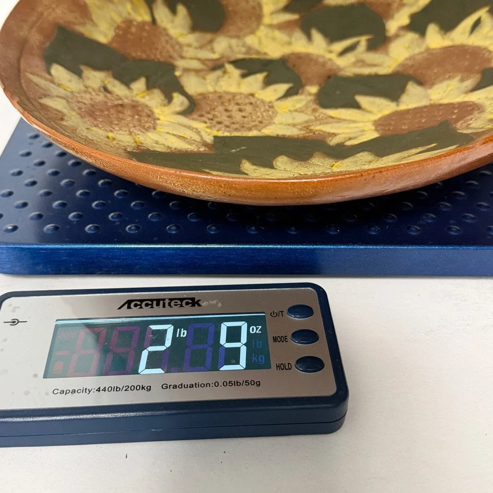 Eclectic Signed Studio Pottery‎ Terracotta Sunflower Bowl Planter Rustic **